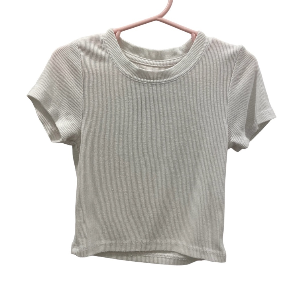 Katie J NYC, Girls Size S, white crop top tshirt